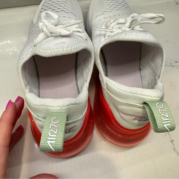Nike Air Max 270 White Pink Coral Women’s 7.5 / 6Y Sneakers Running Shoes - Picture 7 of 16
